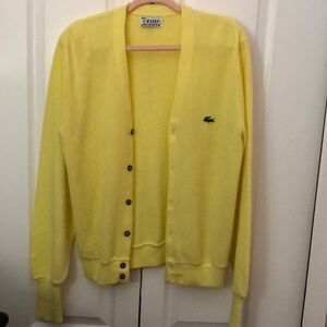 Yellow Lacoste/Izod Cardigan